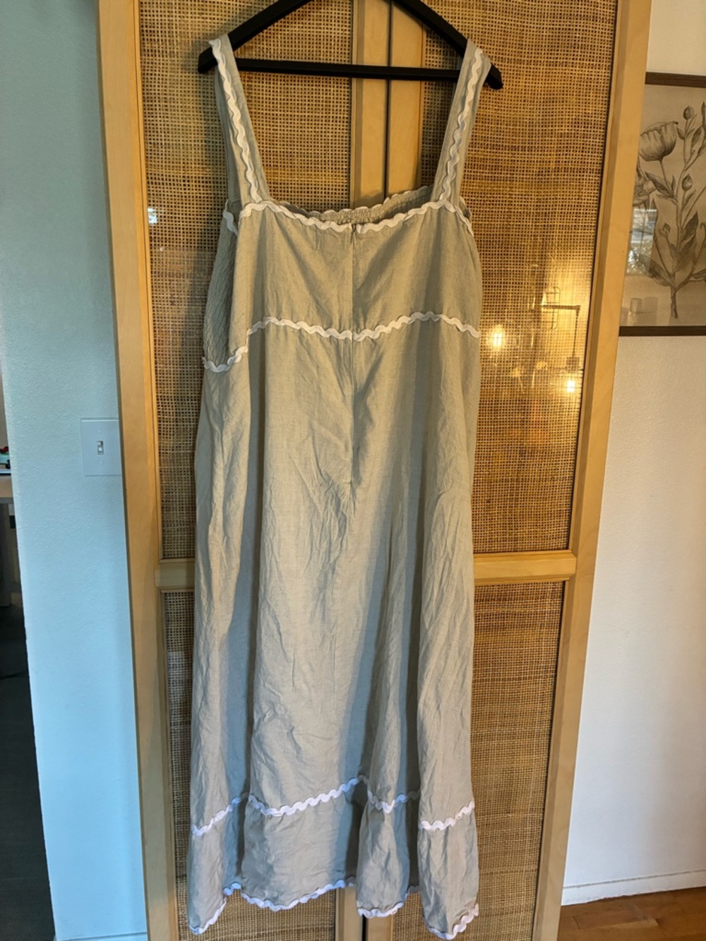 ASOS Curve Light Gray Maxi Sundress with White Trim - Picture 2 of 6